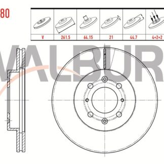 FREN DİSKÖN CIVIC VI 95> JAZZ IV 5 BİJON HAVALI 262MM