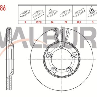 FREN DİSKÖN H100 MİNİBÜS 94>08 KAMYONET 97>03 5 BİJON HAVALI 253MM