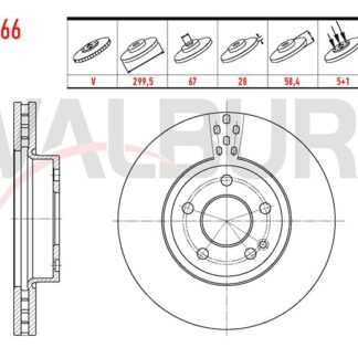 FREN DISKI ON HAVALI 5 BJN 299,50×28×67×58,40 MERCEDES VITO 111 CDI – 110 CDI – 115 CDI – 109 CDI- 113 CDI -116 CDI – 2.0 CDI – 2.2 CDI -2003-2014