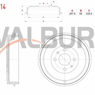 FREN KAMPANASI ARKA 4 DELIK 267,8×59×228,5×61 FIAT DOBLO 1.3 JTD – 1.9 JTD 2001-2010 / FIORINO 1.3 MJT 1998-2005 / LINEA 1.3 MJT 2007-