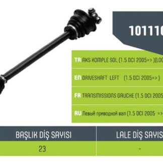 AKS SOL KOMPLE LOGAN SANDERO 1.5 DCI IÇ FREZE 23-UZUNLUK 683