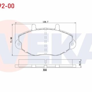 FREN BALATA ON FORD TRANSIT (E_ _) 2.5 DI 1994-2000