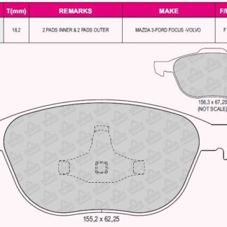 ON FREN BALATASI FOCUS 04> C-MAX 07> KUGA 2.0 TDCI 08> VOLVO C30 C70 II S40 II V50 03> MAZDA 3 03> MAZDA 5 05>