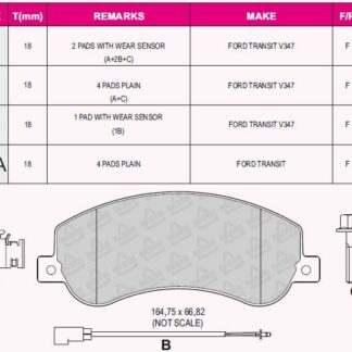 ON FREN BALATASI TRANSIT V347 06 /> V347 155PS A.CEKER 11 /> VW AMAROK 2.0TDI 10> FISSIZ