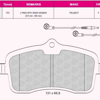 ON FREN BALATASI P407 1.6HDI 110 FAP.1.8 2.0 2.0 HDI 135 FAP 04>FISLI