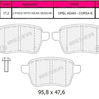 ARKA FREN BALATASI DISK ICIN OPEL CORSA E 15> – FIAT 500L