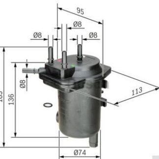 YAKIT FILTRESI RENAULT CLIO II 01>06 SYMBOL 01>09 NISSAN NOTE 06> MICRA III 03>10 1.5 dCI K9K (DELIKLI)