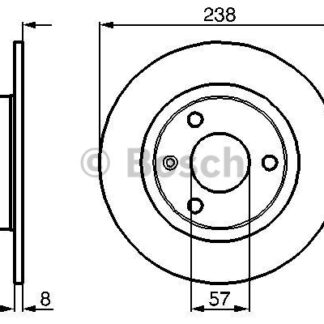 ON FREN DISK AYNASI P106 AX ZX 1.0 / 1.0I / 1.1 / 1.1I / 1.4D 88 96 SAXO S 1.0I / 1.1I 96> (HAVA SOGUTMASIZ) / (3 BIJONLU) OLCU: (238*8) BOY:29MM