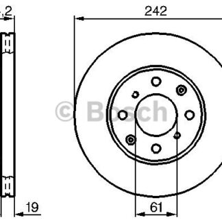 ON FREN DISKI (AYNASI) HAVALI HONDA CIVIC 1.5 1.6 1988 1991 CRX 1.6 1986> (242X4)