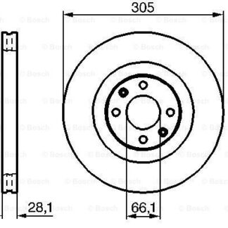 ON FREN DISK AYNASI P406 COUPE 2.2HDI FAP / 3.0 V6 / 3.0 V6 24V (97 04) OLCU: (305 / 28 26MM) HAVA SOGUTMALI