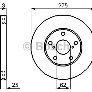 ON FREN DISK (AYNASI) HAVALI TOYOTA RAV 4 00-05 (275X5)