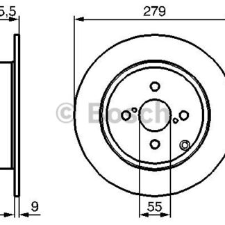 ARKA FREN DISKI (AYNASI) DUZ TOYOTA COROLLA 1.4 D4D 1.6 VVTI 2003-2007 (279X4)