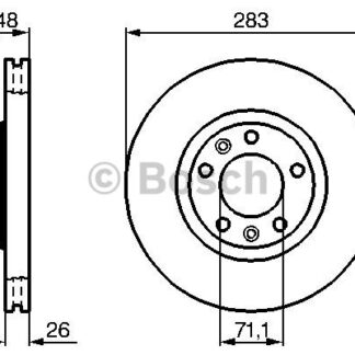 ON FREN DISK AYNASI HAVALI P407 1.6HDI 110 FAP 1.8 2.0 2.0 16V 2.0HDI 135 FAP 05 / 04> P407 SW P607 2.0HDI 2.2HDI 2.0 16V 2.2 16V (283X26X5DLX HAVA SOGUTMALI)