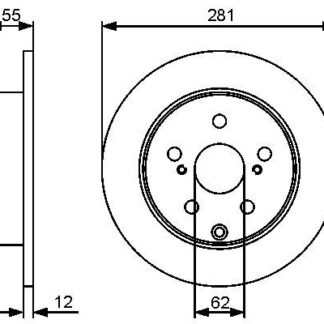 ARKA FREN DISK AYNASI DUZ TOYOTA RAV 4 III VVT-I 06-13 (281X5)