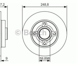 ARKA FREN DISK AYNASI C4 P307 (PORYALI RULMANSIZ)1.4I 1.6HDI 1.6I 2.0HDI 2.0I (249X9X4DL)