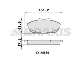 ON FREN BALATASI P308 P3008 1.4 16V / 1.6 16V / 1.6HDI 09 / 07>