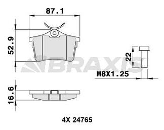 ARKA FREN BALATASI P308 SW P307 1,4 16V / 1,6 16V / 2,0 / 1,6HDI / 2,0HDI 09 / 07> PARTNER TEPEE C4 XSARA PICASSO BERLINGO III 1,6 / 1,6HDI