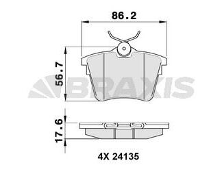 ARKA FREN BALATASI P407 04> C5 III 09> 1,6HDI 110 FAP 1,8 2,0 2,0 HDI 135 FAP 2,2 3,0