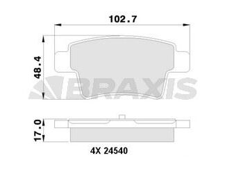 ARKA FREN BALATASI C4 PICASSO C4 GRAND PICASSO 1.6 HDI 110FAP 1.8 16V 2.0 16V 2.0 HDI 138 FAP 06>