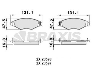 ON FREN BALATASI P206 1.4HDI 1.1 / 1.4 / 1.6 / 1.9 98> P206+ (T3E)1.4 / 1.6 06>KANGOO 1.9D (CELIK SEGMANL