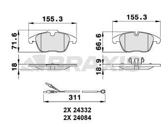ON FREN BALATASI FISLI C5 III 1.6 16V / 1.8 16V / 2.0 16V / 1.6HDI / 2.0HDI 02 / 08> P407 DW10BTED4 (2.0 16V)
