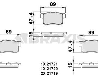 ARKA FREN BALATASI HONDA CIVIC 01>13 FD6 FB7 / CR-V 03>07 / ACCORD 98>08 / FRV 04>