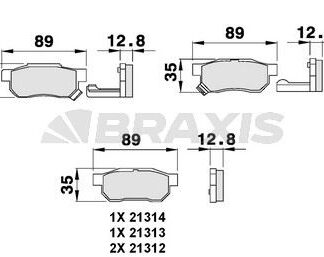 ARKA FREN BALATASI HONDA CIVIC 92-00 / JAZZ / CITY 04-> / CRX / INTEGRA 88-97