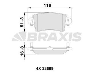 ARKA FREN BALATASI MASTER II MOVANO 1.9 / 2.5D / 2.8DTI TUM MODELLER (01 )