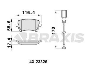 ARKA FREN BALATASI (FISLI) TRANSPORTER T5 / T6 1,9 / 2,0 / 2,5TDI 03>
