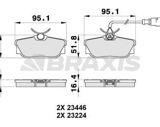 ARKA FREN BALATASI (KABLOLU) SHARAN ALHAMBRA TRANSPORTER T4 99>03 GALAXY 1,9TD 00>06 MONDEO III ST220 02>07