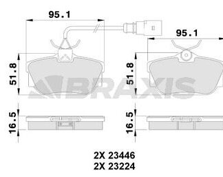 ARKA FREN BALATASI TRANSPORTER T4 96>04 FISLI