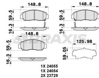 ON FREN BALATASI HONDA CIVIC 1.4-1.6-1.8 HB-SEDAN 2006-> CIVIC (FB7) 2012-> HONDA FRV 2006->