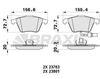 ON FREN BALATASI FISLI A6 4F2 3.2FSI / 4.2 QUATTRO 05 / 04> A6 AVANT (4F5) 3.2FSI / 4.2 QUATTRO 03 / 05>