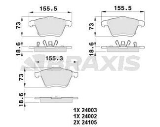 ON FREN BALATASI MAZDA 6 02-07 MAZDA 6 HATCHBACK 02-07