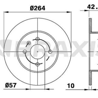 ARKA FREN DISKI ASTRA H MERIVA 1,6 16V,1,7DTI,1,8I 16V (05 / 03 ) COMBO TOUR 1,3 CDTI 16V,1,4 (10 / 04 )