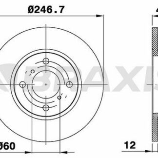 ON FREN DISK AYNASI AGILA 1.0 1.2 16V 1.3 CDTI TWINPORT 00=> SUZUKI WAGON R+1.3 4WD 00=> (247x12x4DL