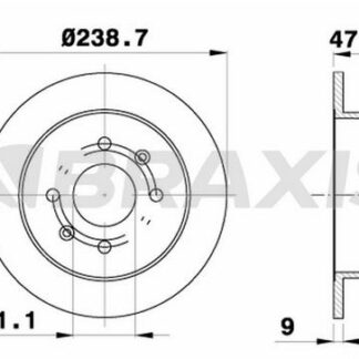 ARKA FREN AYNASI DUZ HONDA JAZZ CITY 02-08 ACCORD 85-99 CIVIC 87-91 (239X4)
