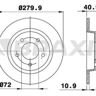 ARKA FREN DISK AYNASI DUZ MAZDA III 2.0 03> 07 MAZDA 5 V CR19 1.8 2.0 2.0CD 05> 280×5