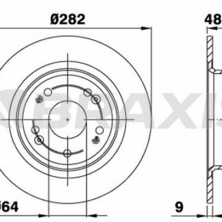 ARKA FREN DISK AYNASI DUZ HONDA ACCORD 09-14 (282X5)