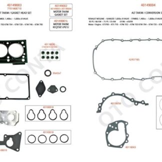 MOTOR TAKIM CONTA FULL SİLİNDİR KAPAK CONTASI’LI KEÇELI MEGANE CLIO 1.4 1.6 8V K7J K7M
