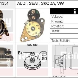 MARS MOTORU 12V 10 DIS IBIZA ALTEA LEON GOLF JETTA III IV 1,6 2,0