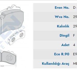 ON FREN BALATASI AXOR ACTROS MP4 10> AROCS ANTOS 1842 1835 1848 2036 2040 (MAVI KUTU)
