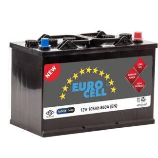 AKU 12V 105 AH D2 (349×173×235) TRAKTOR UZUN KENARLAR TIRNAKLI