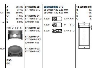 SEGMAN TAKIMI (STD) / (86,00MM) P306 GTI EM P306 GTI YM ZX XSARA VTS XU10J4RS (2,0 16V) VECTRA A VECTRA B OMEGA B 2,0 8V / 16V OLCU: (1,5 * 1,5 * 3)