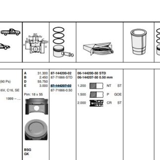 PISTON SEGMAN Z14XE ASTRA G CORSA C (78,10MM) 050