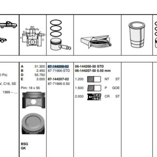 PISTON SEGMAN Z14XE ASTRA G CORSA C (77,60MM) STD