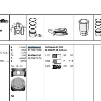 MOTOR PISTON SEGMANI ASTRA G ASTRA H CORSA C CORSA D (Z1,4XEP) / (TWINPORT) / (73,40MM) / (STD)