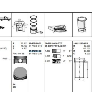 MOTOR PISTON SEGMAN KOMPLE 050 (79,50MM) INSIGNIA A – ASTRA J – MERIVA A – Z16LET – A16LET