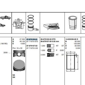 MOTOR PISTON SEGMAN KOMPLE STD (79,00MM) INSIGNIA A – ASTRA J – MERIVA A – Z16LET – A16LET