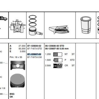 PISTON SEGMAN KOMPLE 0,50 (79,50mm) ASTRA G – VECTRA B – VECTRA C – Z16XE